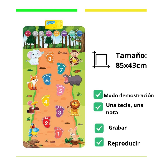 Tapete Musical Interactivo de Animales – Piano Infantil 85×43 cm