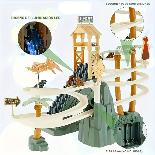 Circuito Aventura Dinosaurios con Rampas y Luces – Juego Interactivo