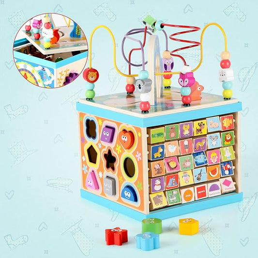 "Cubo de habilidad mágica" - Cubo de Actividades 5 en 1 (Juguete Educativo Multifuncional)