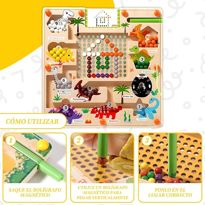 🦖 Laberinto Dinosaurios con Bolígrafo – Juego Didáctico Infantil