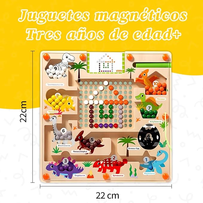 🦖 Laberinto Dinosaurios con Bolígrafo – Juego Didáctico Infantil