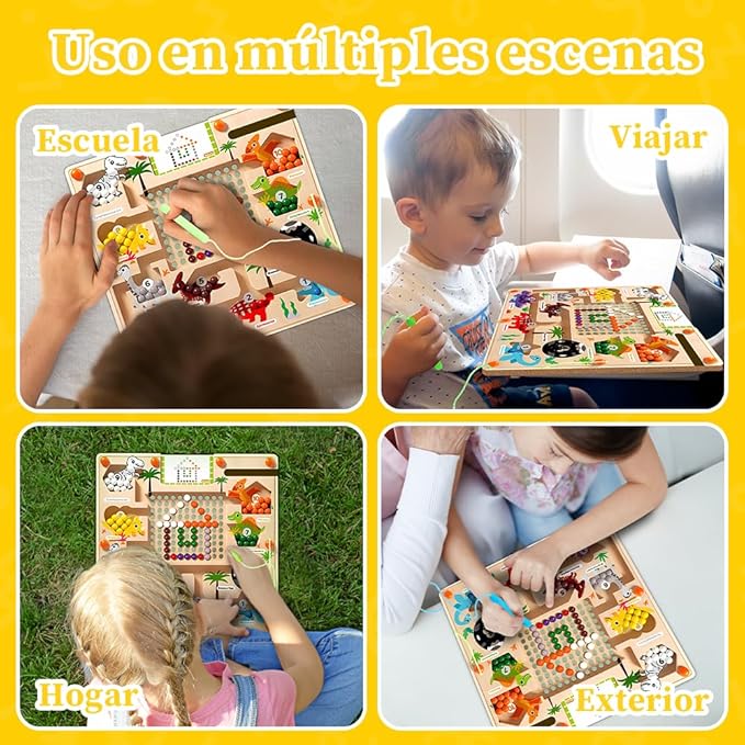 🦖 Laberinto Dinosaurios con Bolígrafo – Juego Didáctico Infantil