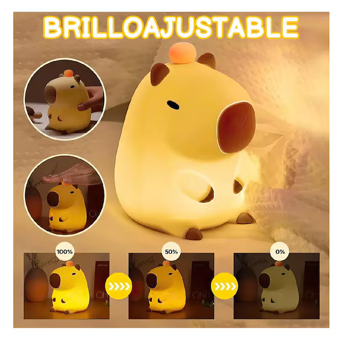 Lámpara Capibara Fluorescente – Luz Nocturna Infantil Decorativa
