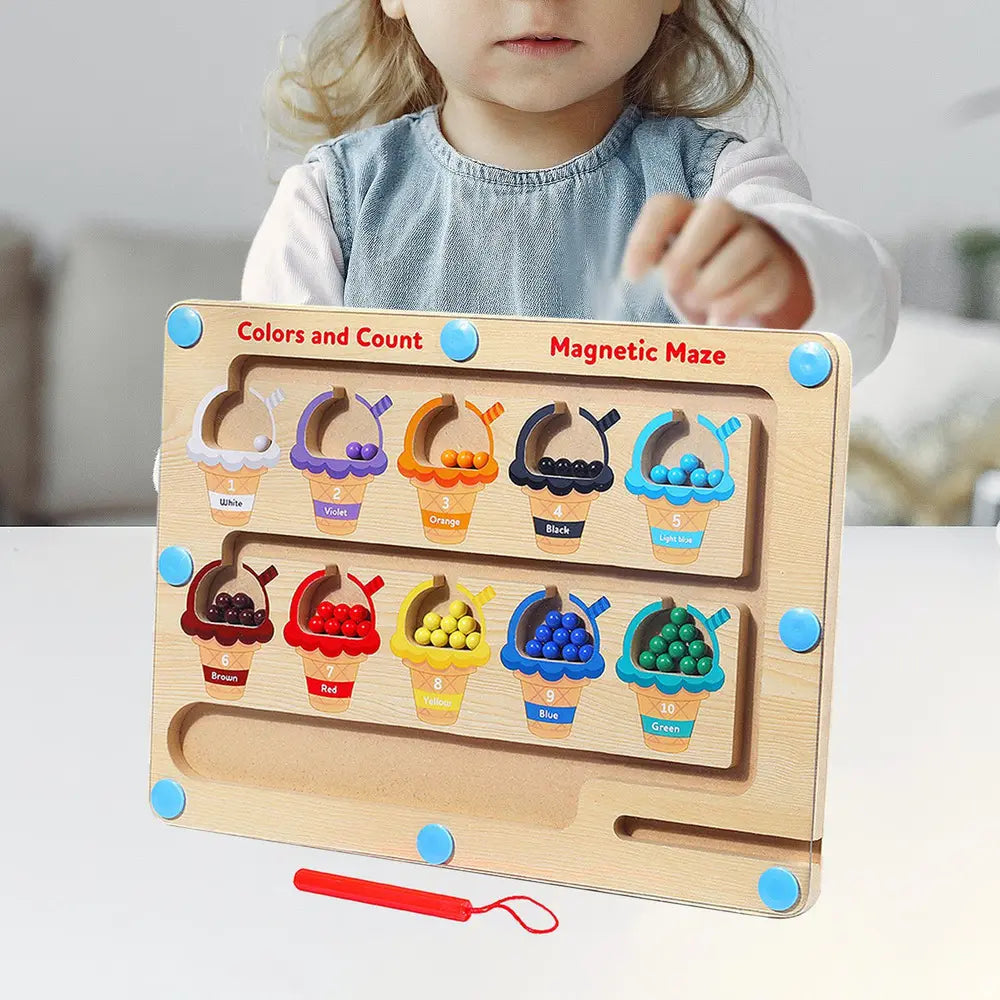 Laberinto Magnético de Dinosaurios y helados montessori