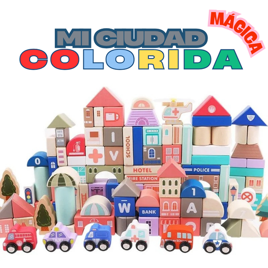 Set de Construcción "Mi Ciudad Mágica Colorida"
