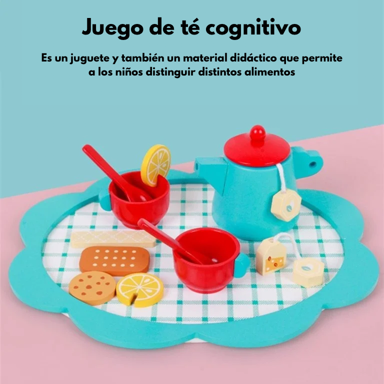 Blue Afternoon Tea — Juego de té de madera
