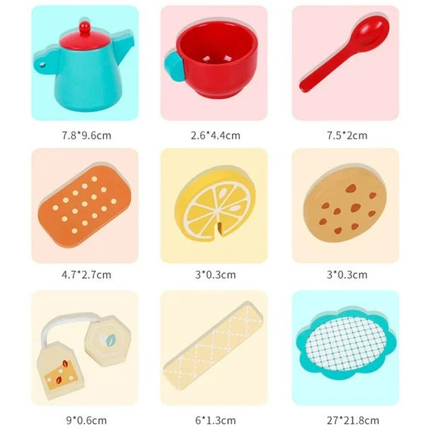 Blue Afternoon Tea — Juego de té de madera