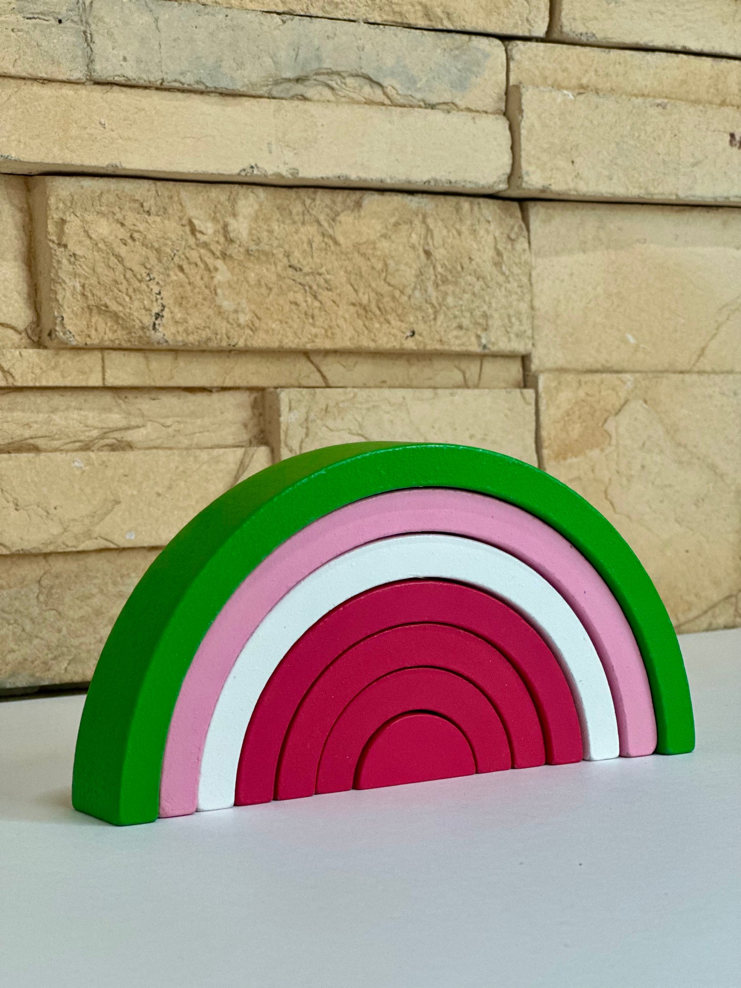 "Arcoíris Mágico" - Juego de Apilamiento de Madera 12 Piezas (Juguete Educativo Multiusos)