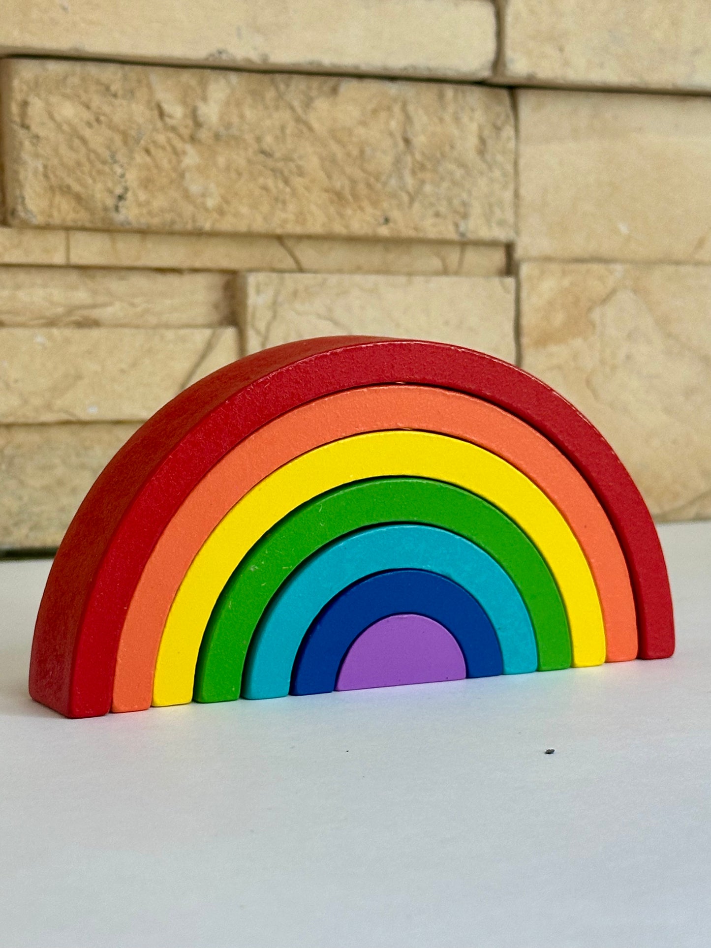 "Arcoíris Mágico" - Juego de Apilamiento de Madera 12 Piezas (Juguete Educativo Multiusos)