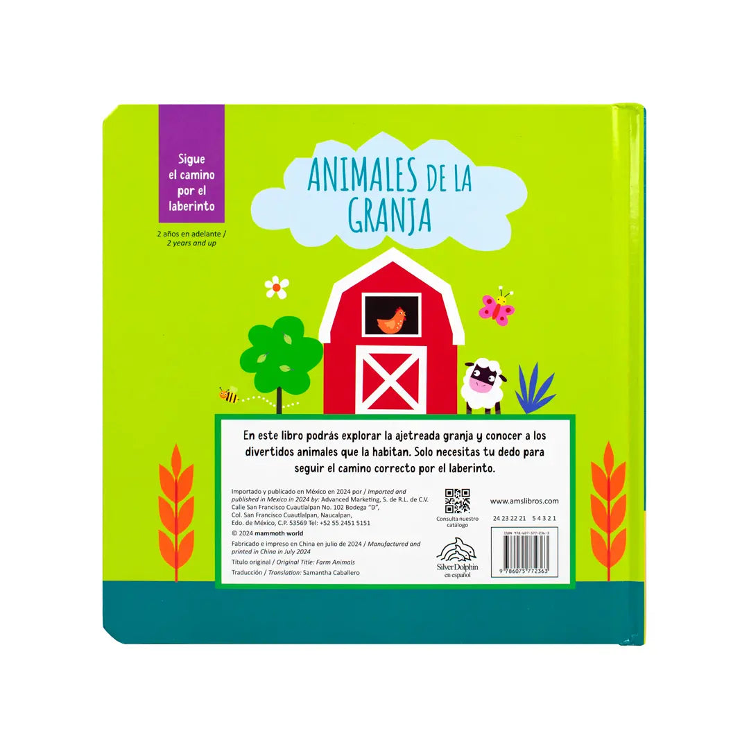Libro sigue el camino por el laberinto: 1. Animales divertidos. 2. Animales de la granja