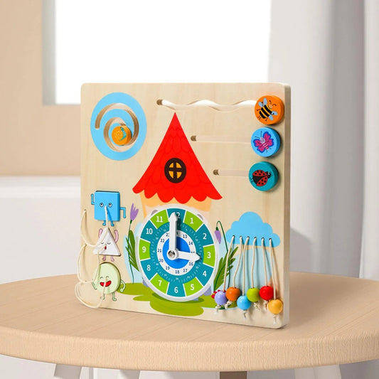 Busy Board Clock Move – Reloj Didáctico Montessori de Madera 30 cm