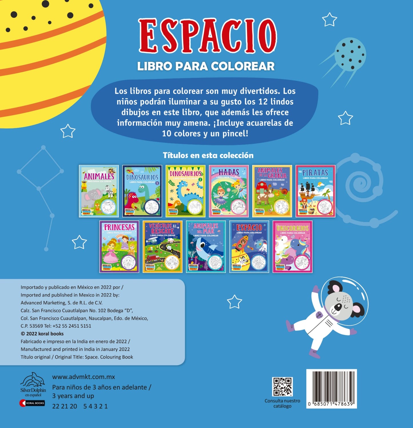 Libro con Acuarelas – El Espacio para colorear
