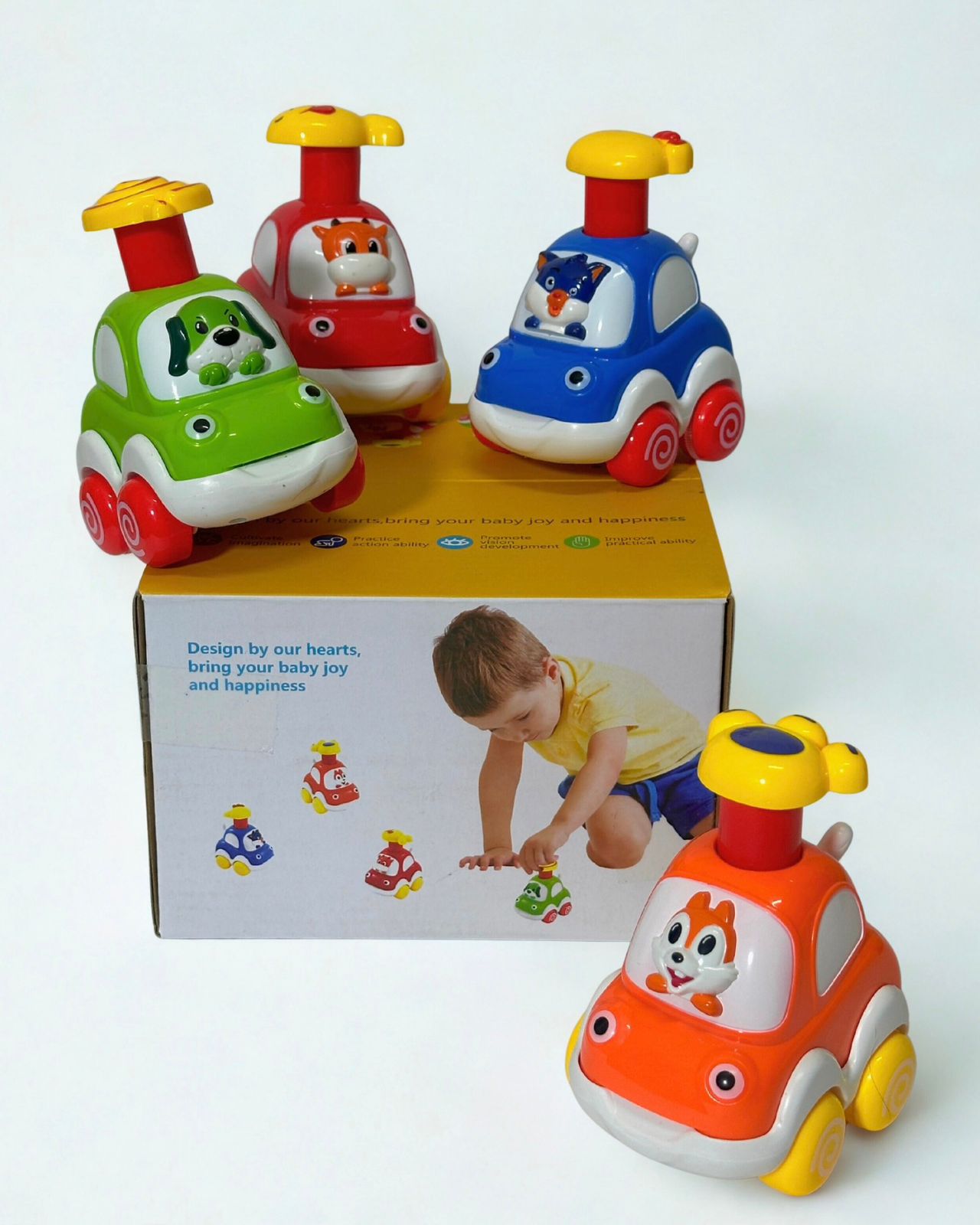 Carritos Press and Go – Juguete de impulso para diversión sin pilas