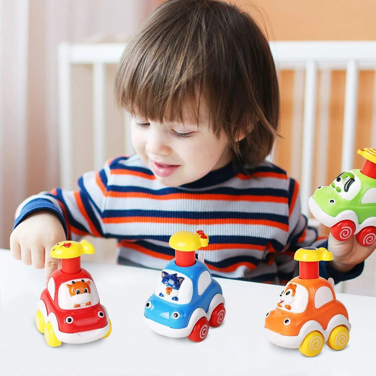 Carritos Press and Go – Juguete de impulso para diversión sin pilas