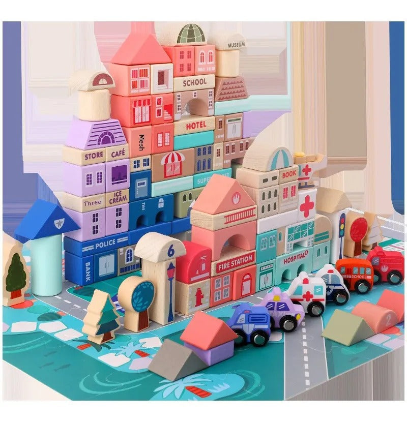 Set de Construcción "Mi Ciudad Mágica Colorida"