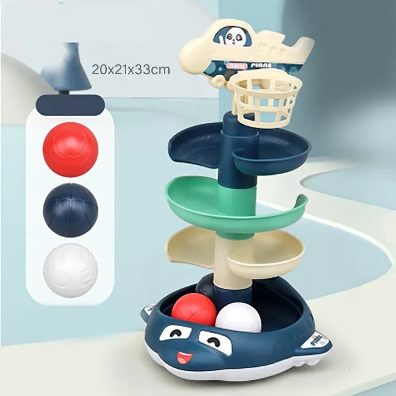 Juego de Encestar con Rieles – Juguete Didáctico de Precisión