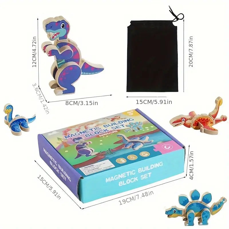 🦖 Dino Armable de Madera – Juego Didáctico de Ensamble Infantil