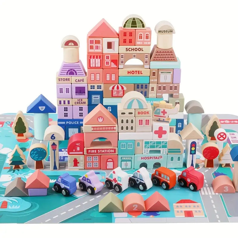 Set de Construcción "Mi Ciudad Mágica Colorida"