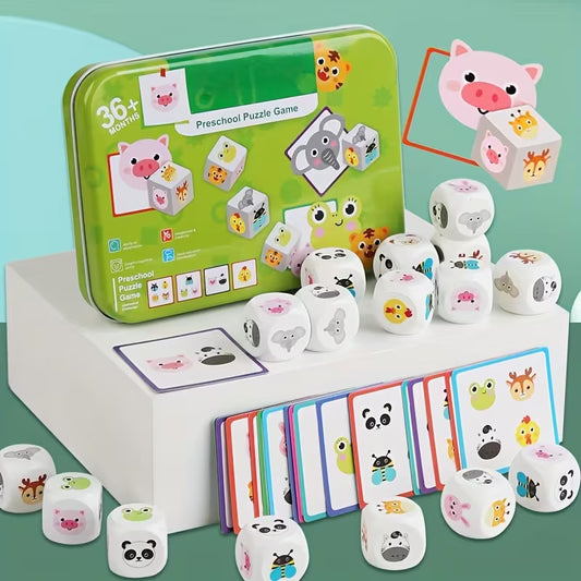 Dados Animales Didácticos – Juego de Memoria y Pareo Infantil