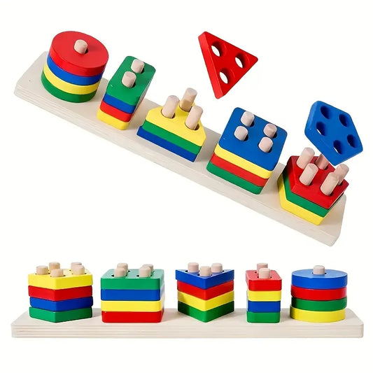 "Madera Mágica Numérica" - Set de Madera con Formas y Números