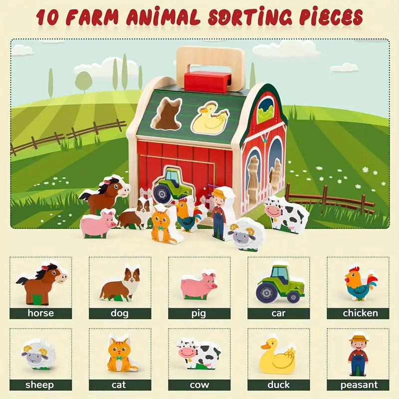 "Pequeños Granjeros" - Set de Clasificación de Animales para Bebés