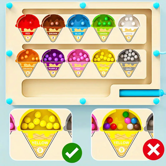 "MagiaHelados" - Set de Helados Magnéticos Educativos (10 Piezas)