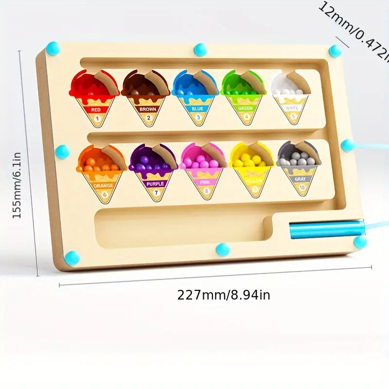 "MagiaHelados" - Set de Helados Magnéticos Educativos (10 Piezas)
