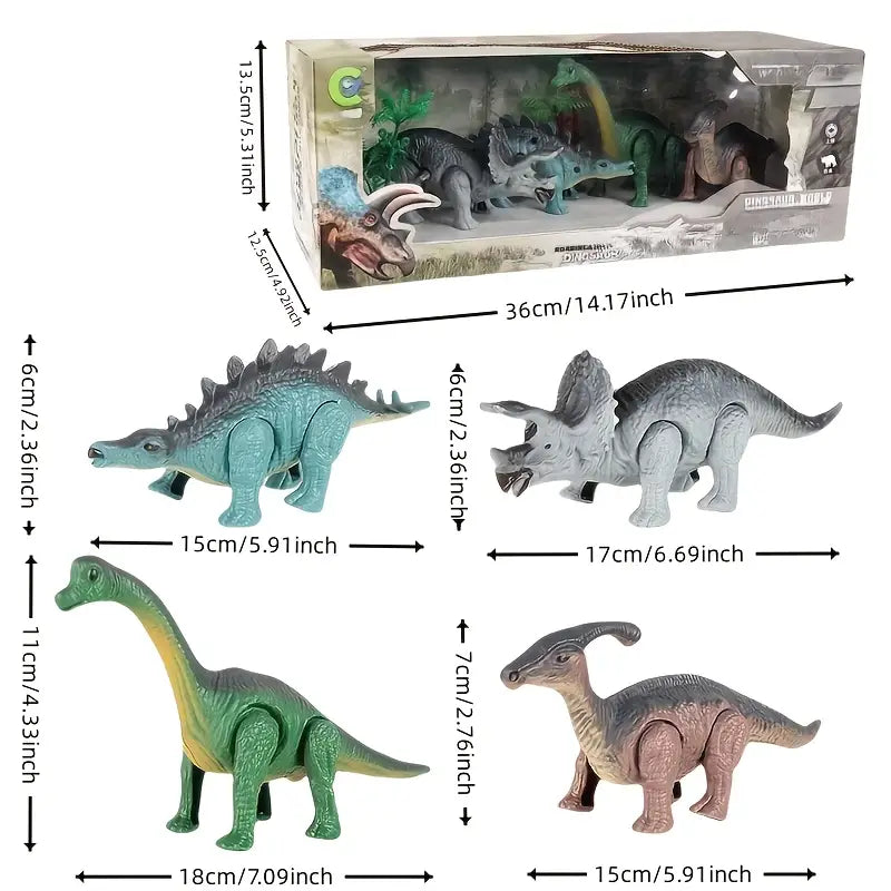 "DinoMóviles" - Set de 4 Dinosaurios con Caminata Automática