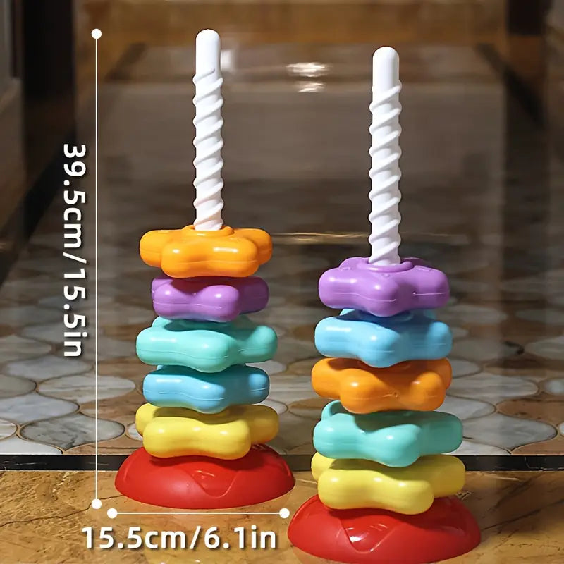 "Torre Estelar Giratoria" - Juego de Encaje con 5 Estrellas de Plástico