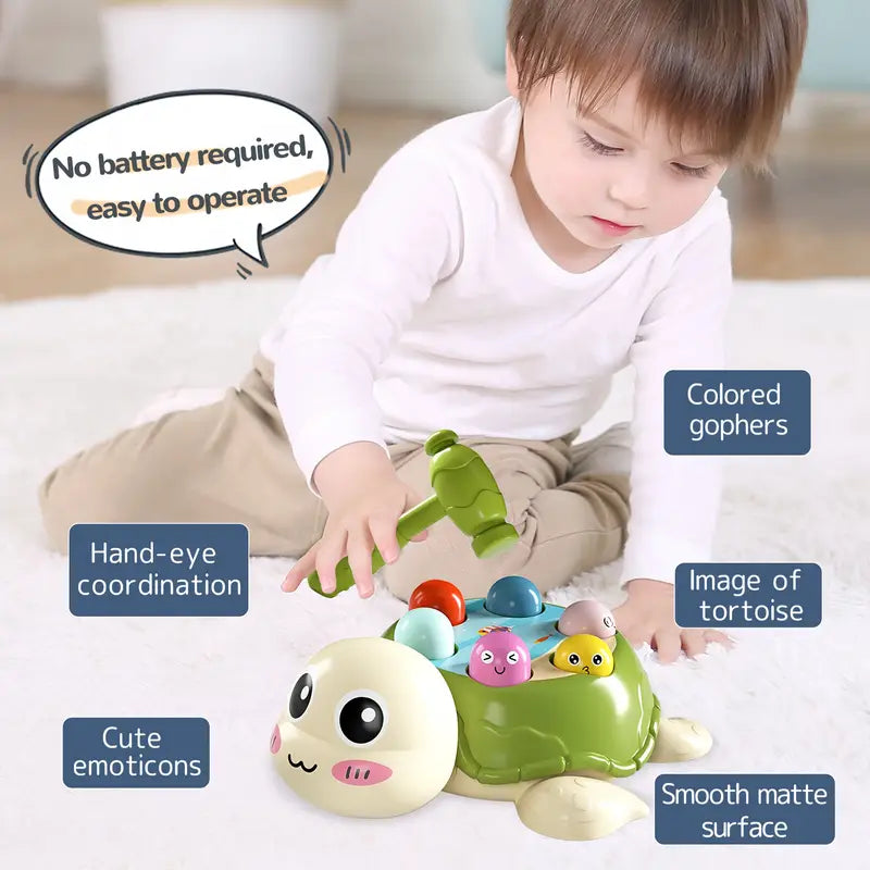 Tortuga Martillo Montessori – Juego de Golpeo y Coordinación Infantil