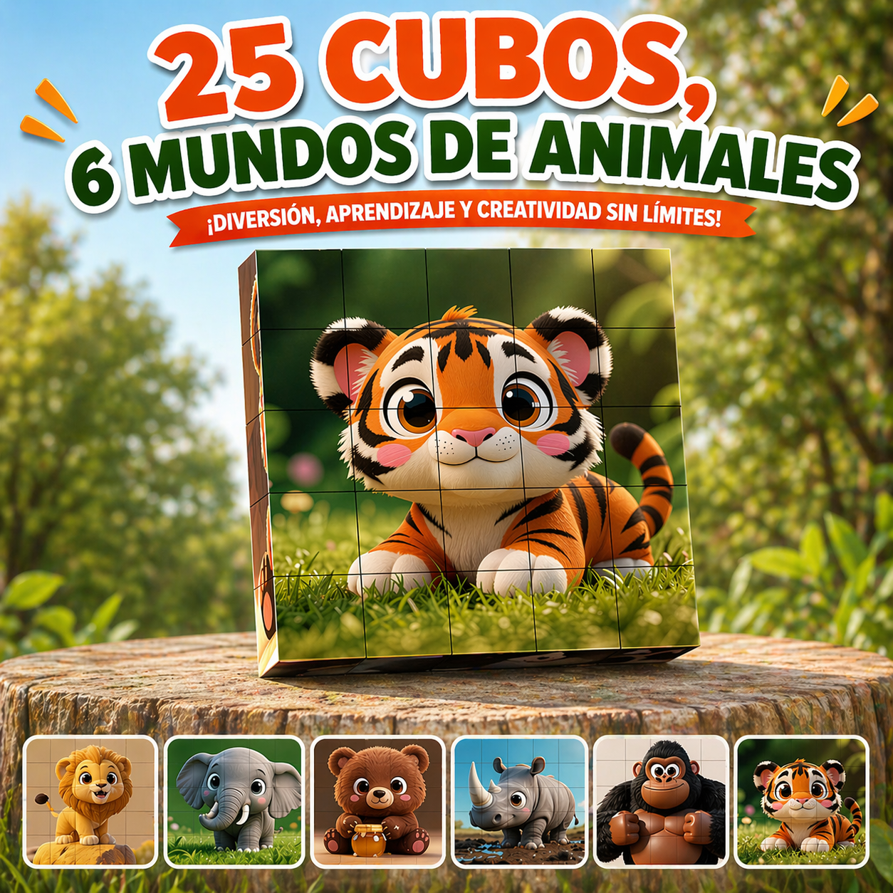 Bloques Magnéticos 25 Piezas – Animales Creativos Montessori