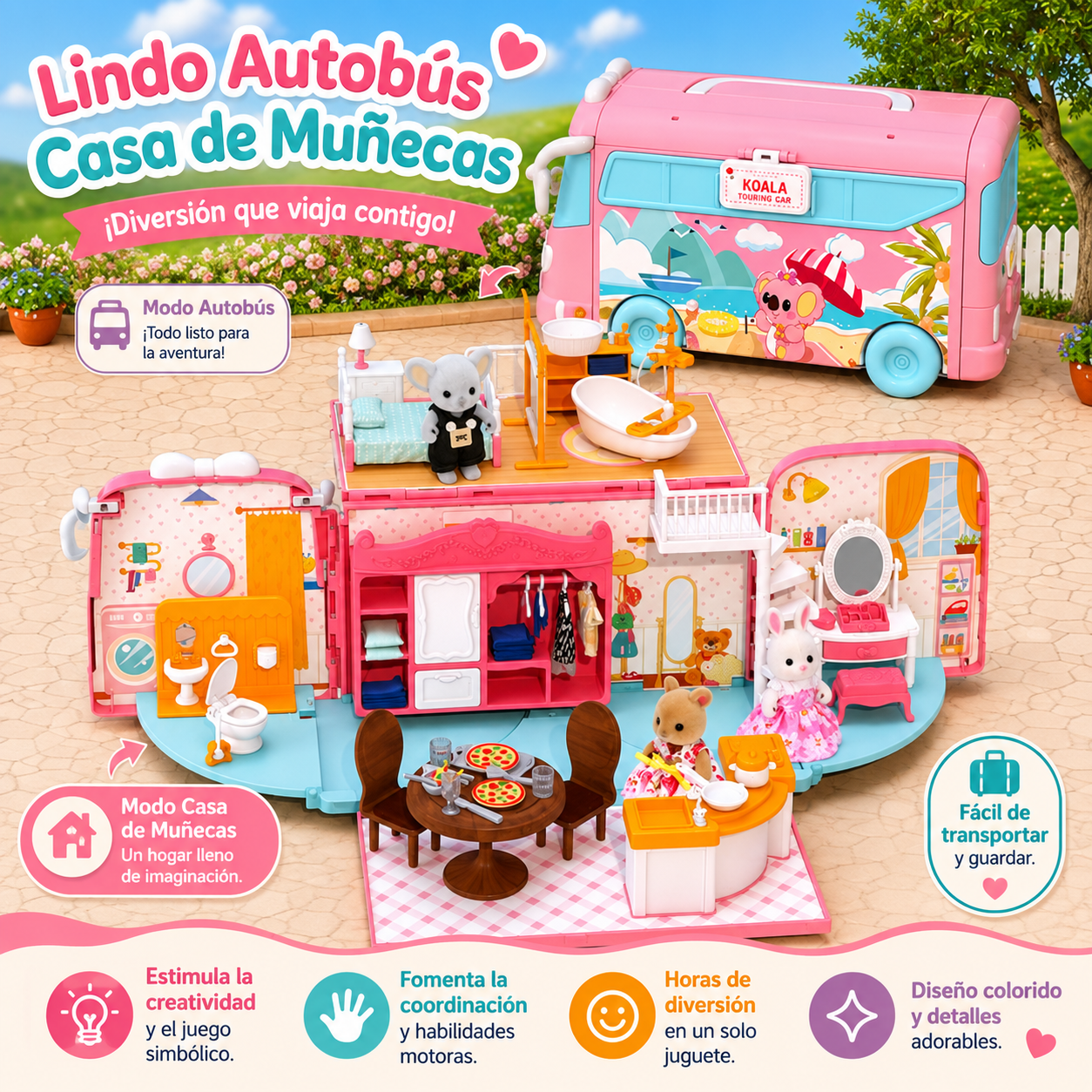 Casa Rodante de Conejitos – Kit portátil de aventuras