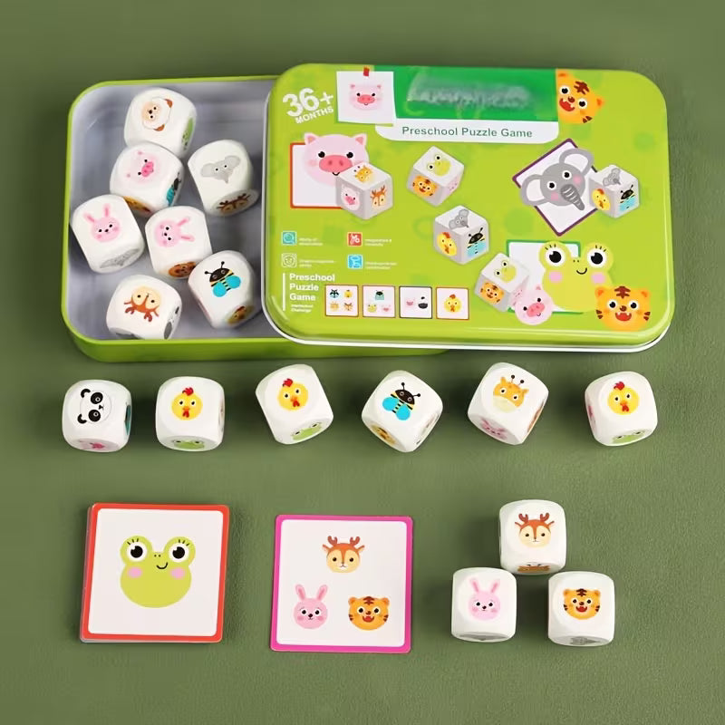 Dados Animales Didácticos – Juego de Memoria y Pareo Infantil