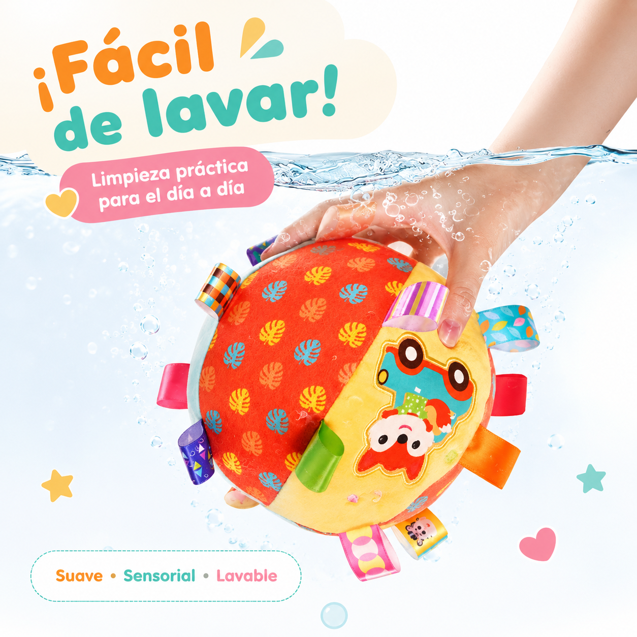 Sonajero de Felpa – Juguete sensorial suave para bebé