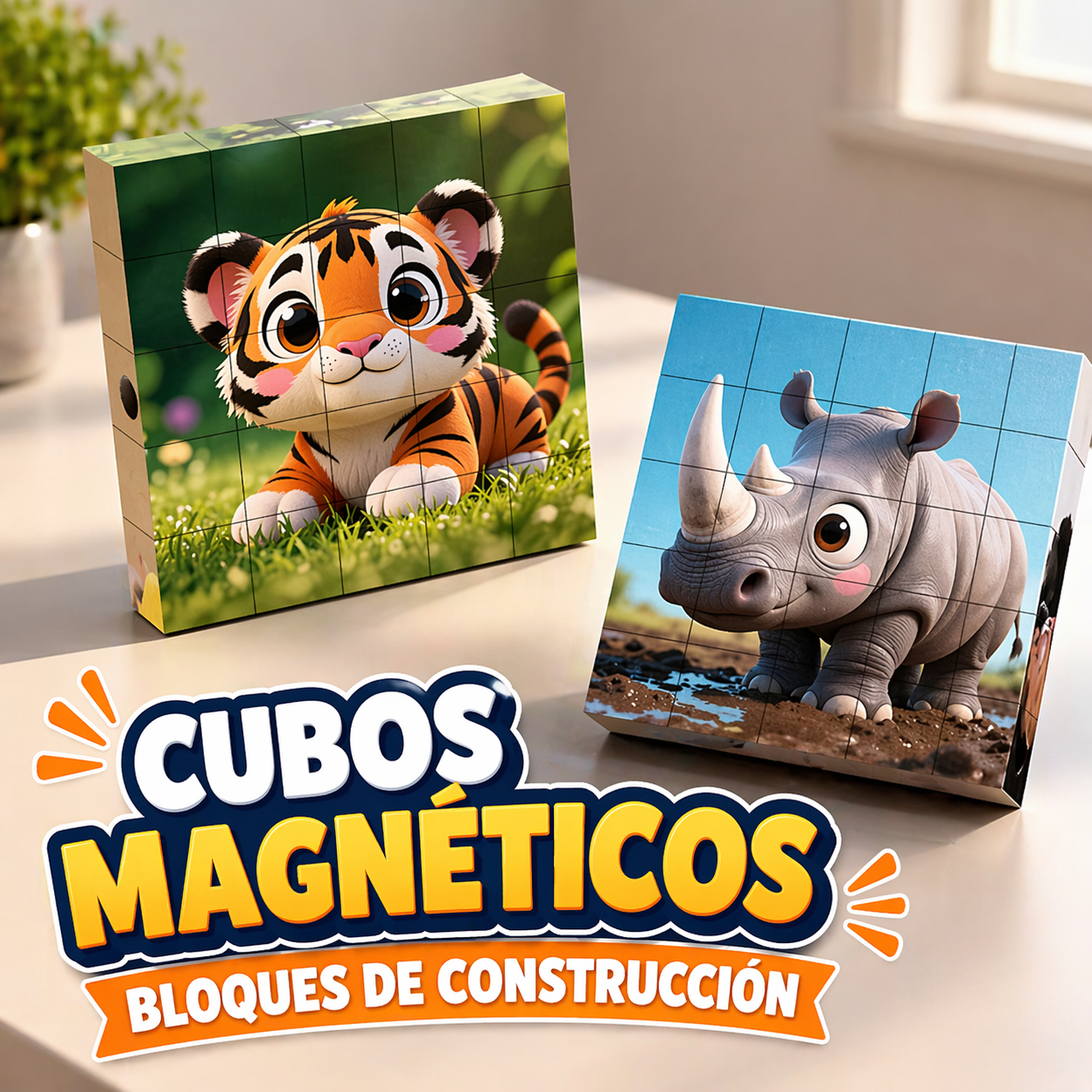Bloques Magnéticos 25 Piezas – Animales Creativos Montessori