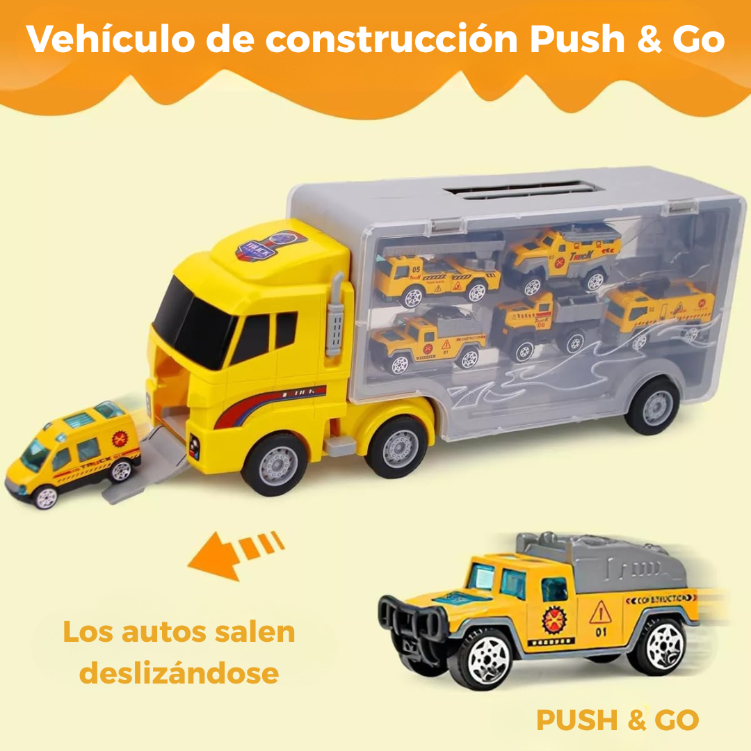 Camión Transportador 7 en 1 – Set Didáctico con Mini Vehículos de Rescate