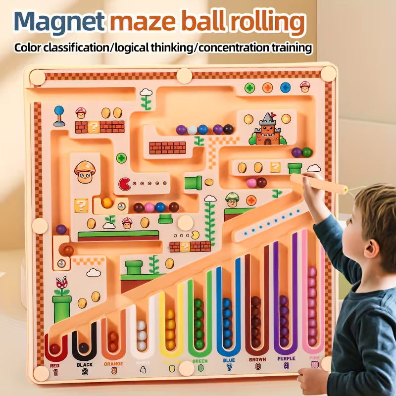 Laberinto Magnético Mariobros – Clasificación por Colores y Cuentas