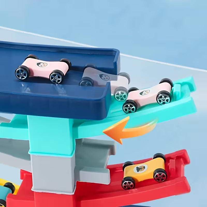 Pista de Carritos en Cascada – Juego Didáctico de Velocidad