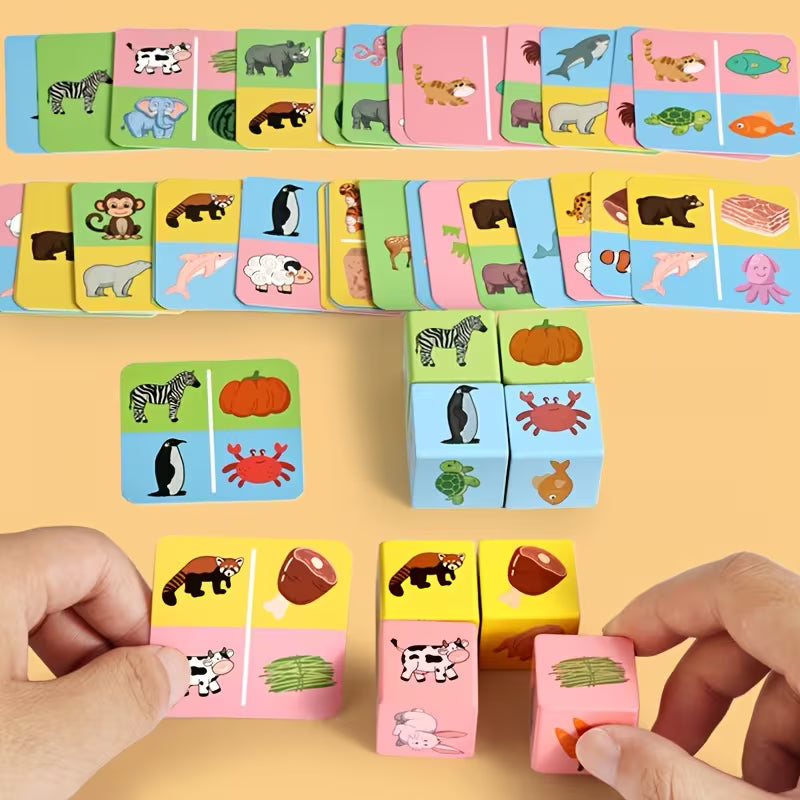 🧩 Juego de Emparejamiento de Animales de Madera – Memoria y Lógica Infantil