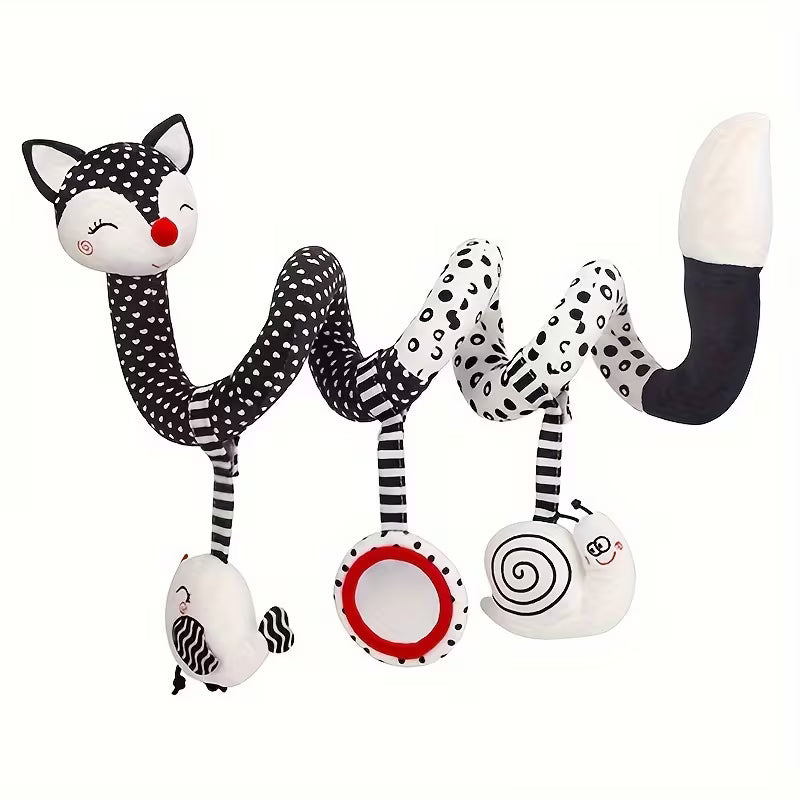 Zorro Espiral Blanco y Negro – Juguete sensorial para bebé