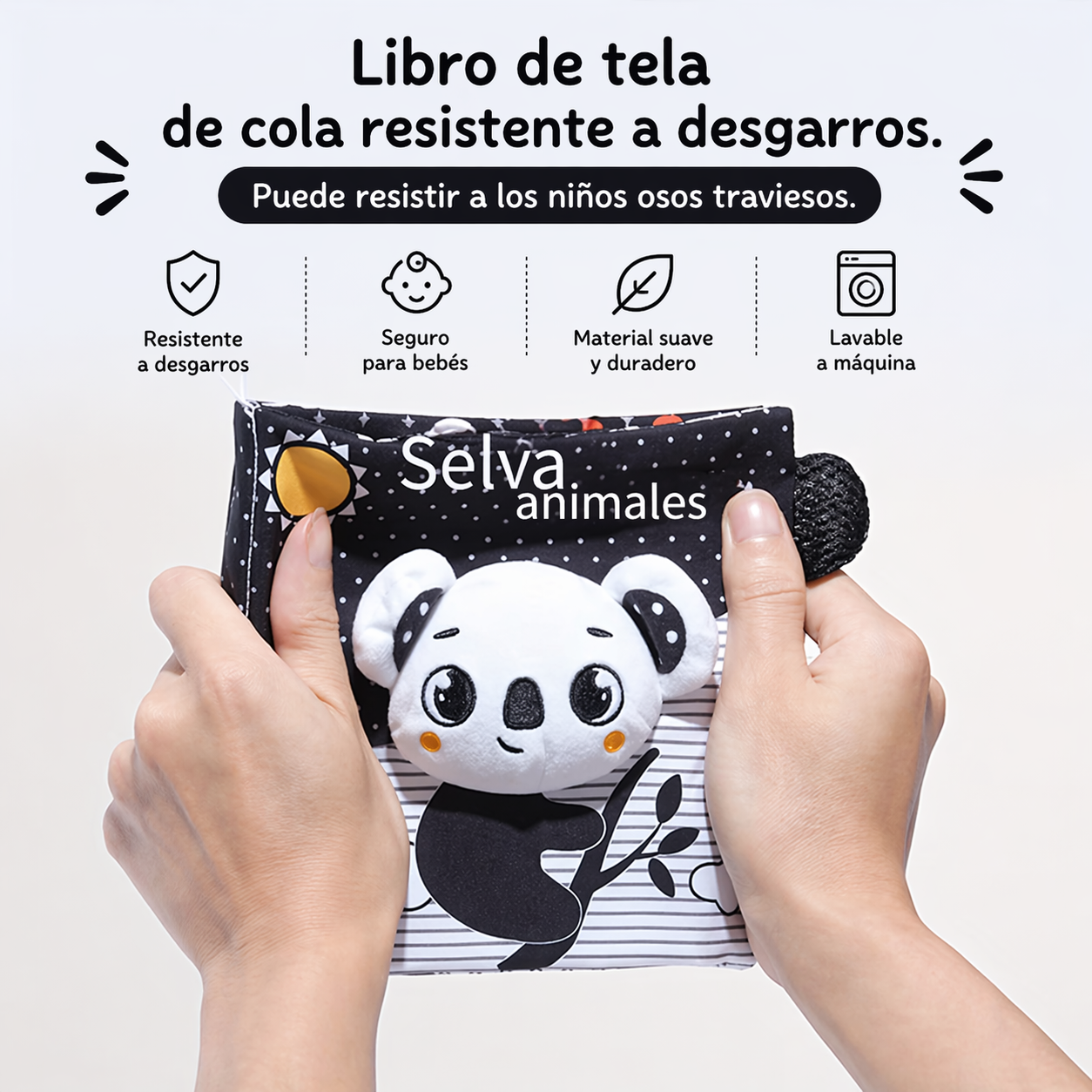 Libro Sensorial blanco y negro Mis Primeros Colores para Bebé