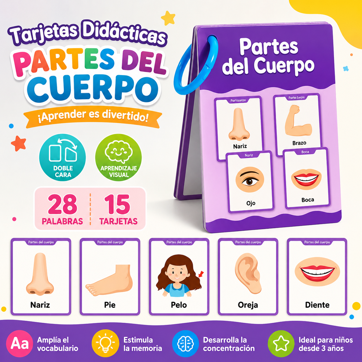 Partes del Cuerpo – Tarjetas educativas para niños