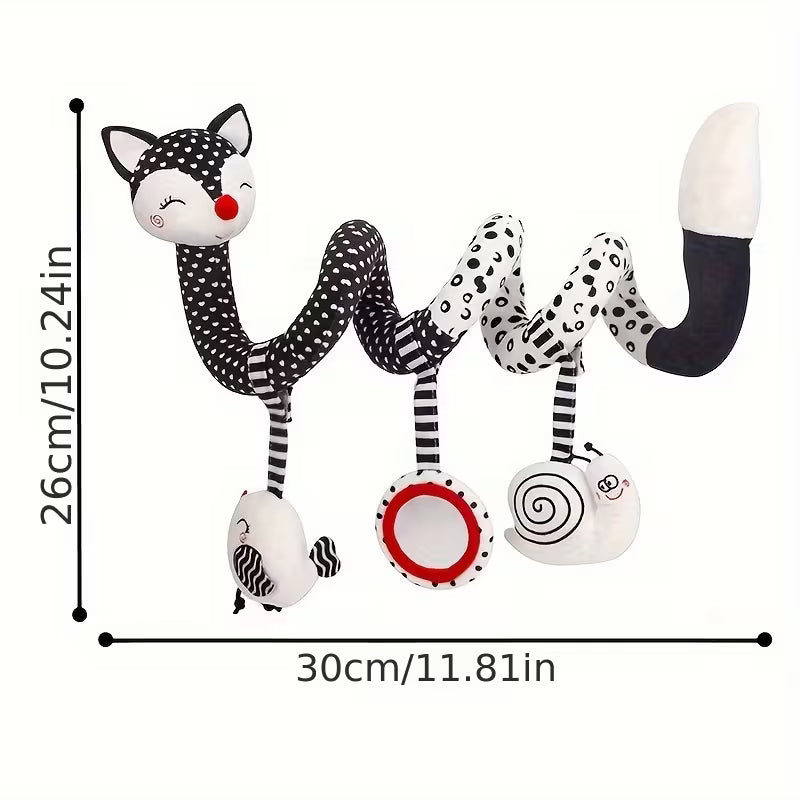 Zorro Espiral Blanco y Negro – Juguete sensorial para bebé