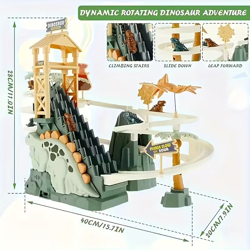 Circuito Aventura Dinosaurios con Rampas y Luces – Juego Interactivo