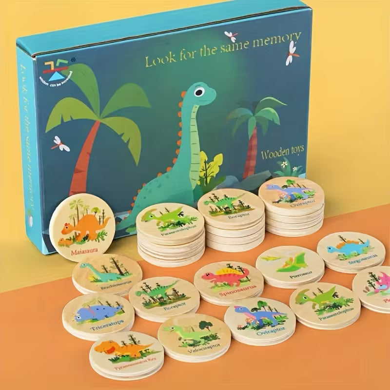 Memorama Didáctico de Dinosaurios – Juego Educativo de Madera