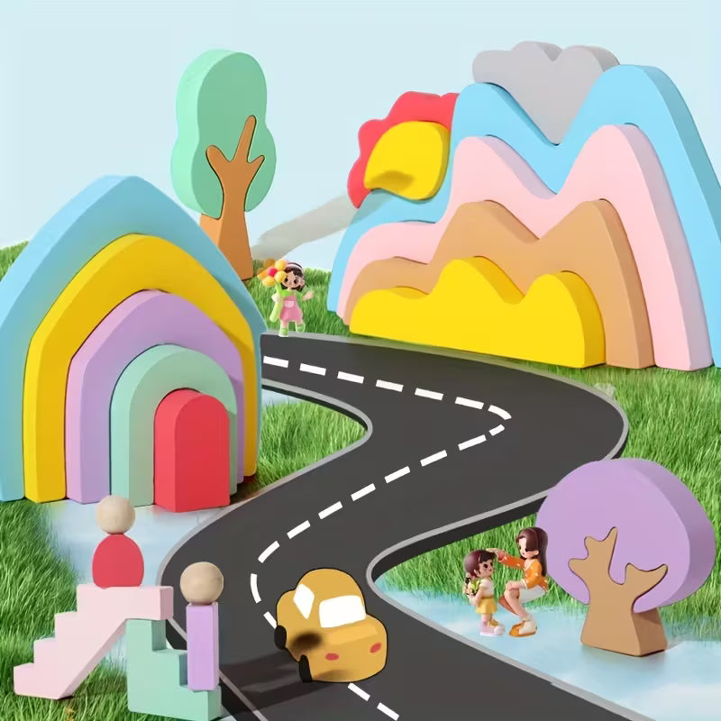 Ciudad Arcoíris Montessori de Madera – Juego Creativo