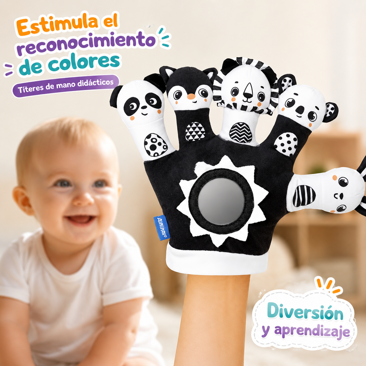 Guante Interactivo Blanco y Negro – Estimulación para bebé