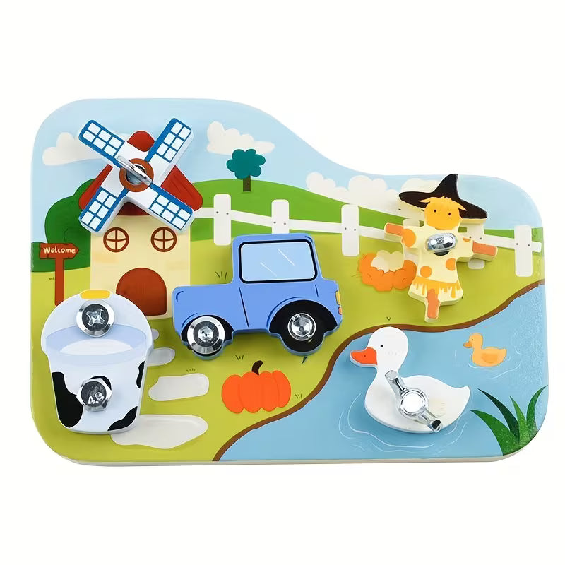 Tabla Interactiva Arma tu Granja – Juego de tornillos