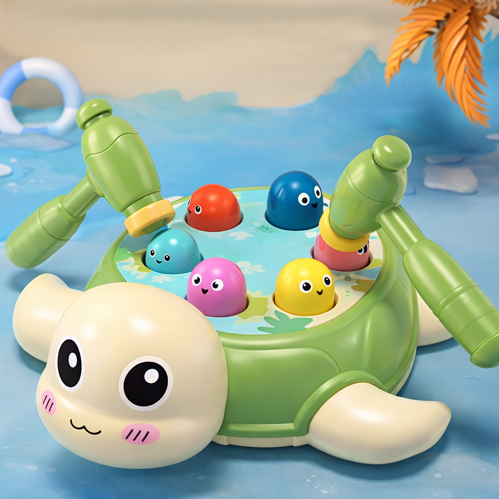 Tortuga Martillo Montessori – Juego de Golpeo y Coordinación Infantil