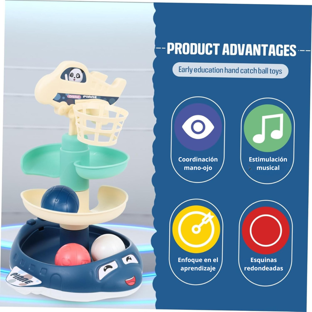 Juego de Encestar con Rieles – Juguete Didáctico de Precisión